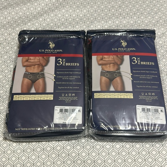 6 Pairs of Men’s Cotton Stretch Briefs 3XL - Picture 2 of 3